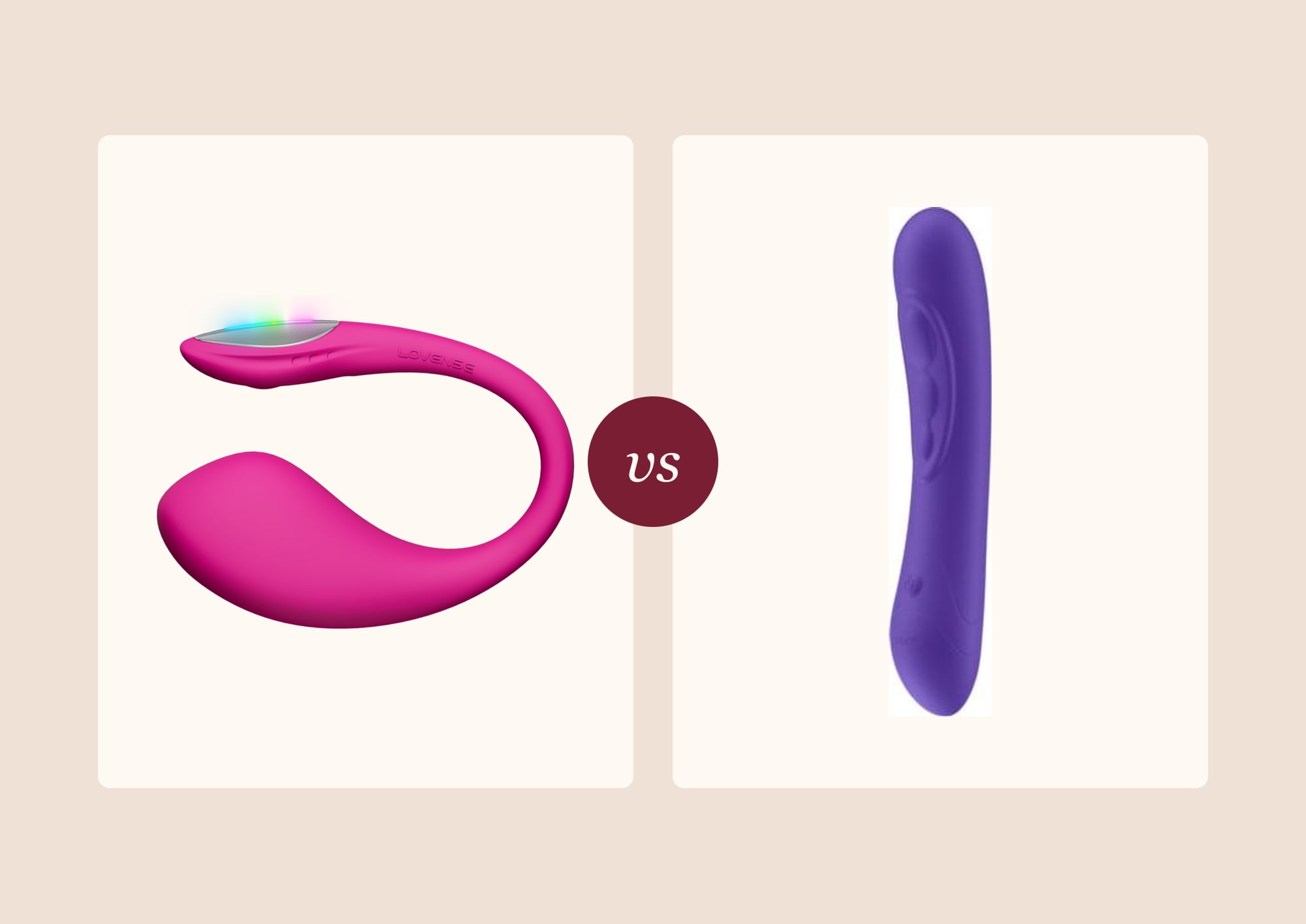 Lovense Lush 4 vs Kiiroo Pearl3, official product photos